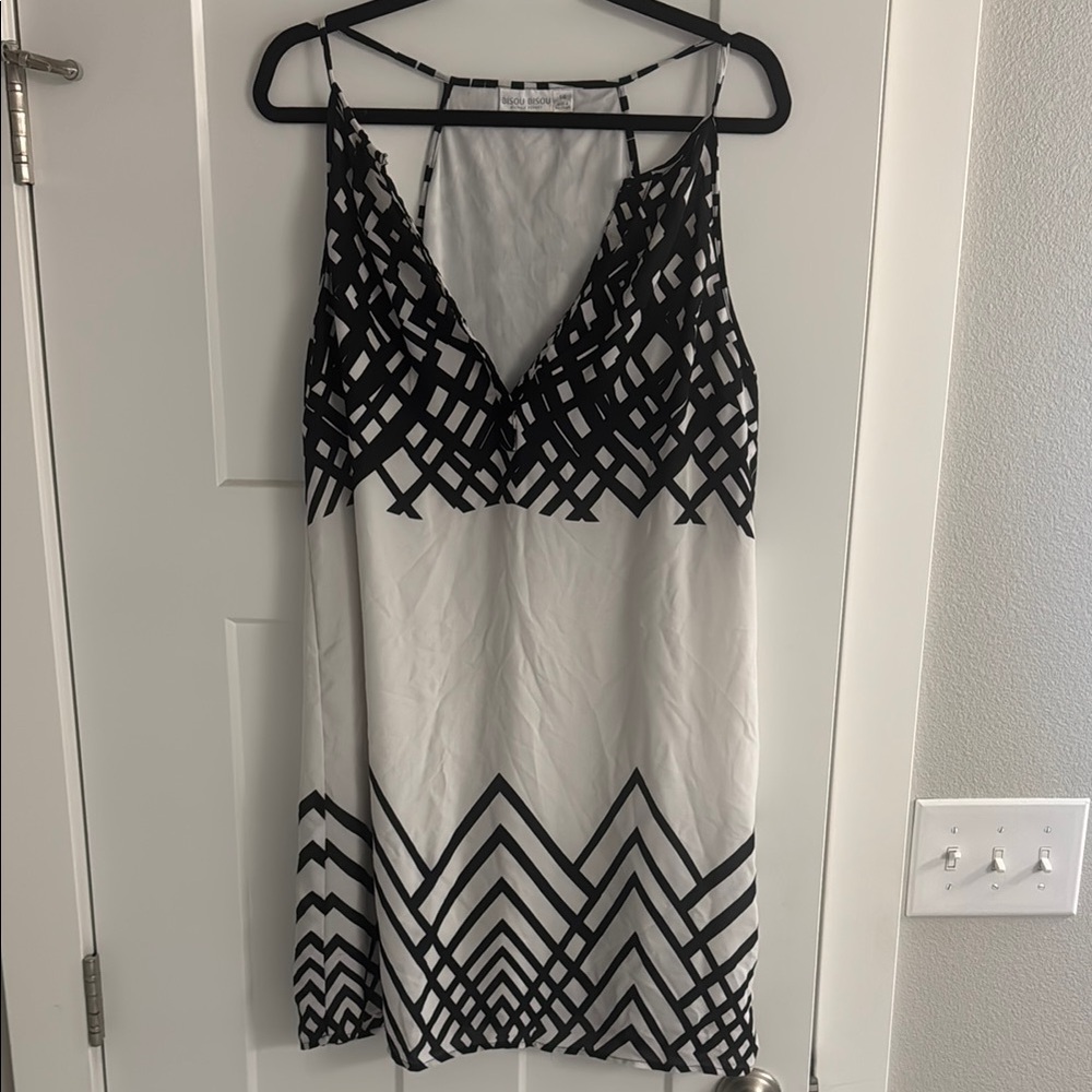 Black and White Geometric Dress